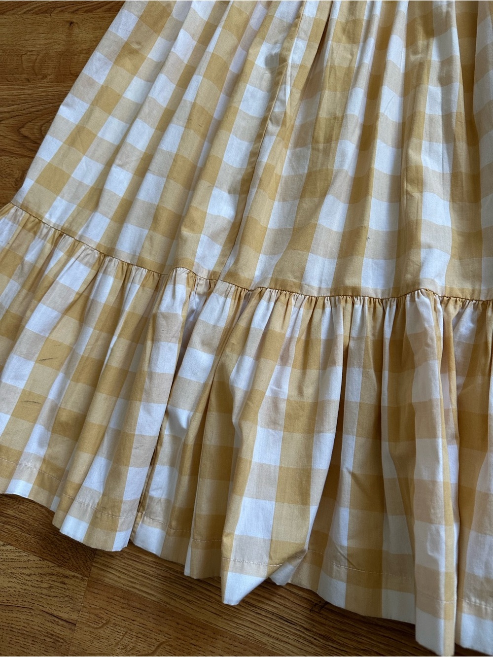 Abercrombie & Fitch Yellow Gingham Smocked Maxi Dress S - Picture 8 of 16